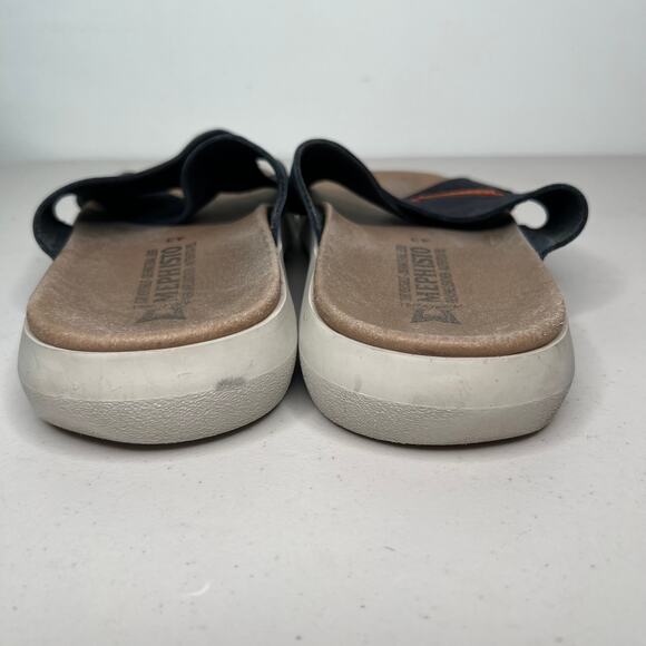 Mephisto Navy Leather Slide Sandals Men Size 10 - Picture 5 of 9